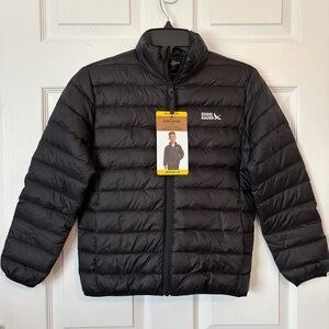 Eddie Bauer Youth Down Packable Jacket Kids Size M 7/8 Black Lightweight Coat